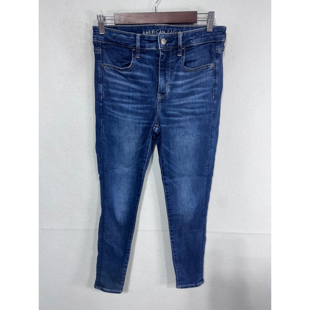 American Eagle 6 Short Blue Hi-Rise Jegging Women's Denim Skinny‎ Jeans